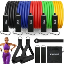 Resistance Band Set Workout Resistance Bands With Handles Stretch Bands ... - £25.57 GBP