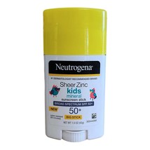 Neutrogena SHEER ZINC KIDS Mineral Sunscreen Big Stick SPF 50+  EXP 5/24 - $12.99