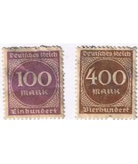Stamps Germany Deutsches Reich 1923 Weimar Republic 2 Values In Circle Used - £0.57 GBP