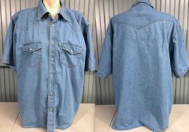 Real Work Wear VTG Mens XXL Snap Mens Short Sleeve Shirt 100% Cotton - £10.62 GBP