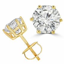 0.60 Ct Round Cut Diamond Women&#39;s Stud Earrings 14k Yellow Gold Finish 925 - £71.93 GBP