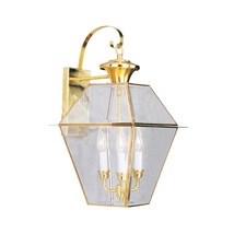 Livex 3 Light Outdoor Wall Lantern in Polished Brass - $10,342.76 MXN