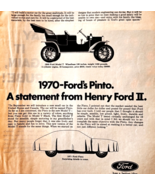 1970 Ford Pinto Advertisement Vintage Automobilia Model T 1908 Classic C... - $468.48 MXN
