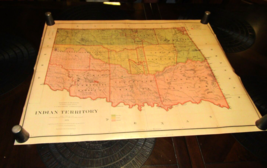1879 Indian Territory Historic Vintage Style Oklahoma Wall Map Poster 33X26 - £15.56 GBP