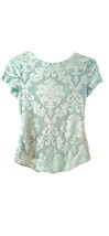 Haute Monde Lime Green Elegant Floral Print T-Shirt - Size Large (L) - £15.72 GBP