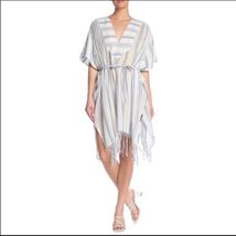 FRAME Striped Cotton Gauze Cover Up Dress, Beach Dress, Blue &amp; White, On... - $99.00