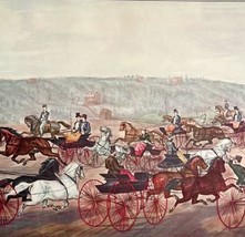 Speeding On The Avenue Carriages Lithograph 1952 Currier Ives Print LGADCuIv - £14.35 GBP