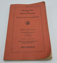 Criminal Laws and Criminal Procedure Revised Code of Washington 1953 Edi... - £12.47 GBP