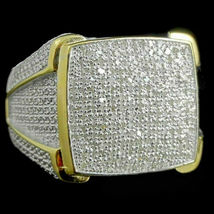 6.20 Ct Round Cut Simulated Diamond Men&#39;s Band Pinky Ring925 silver Gold Plated - £105.65 GBP