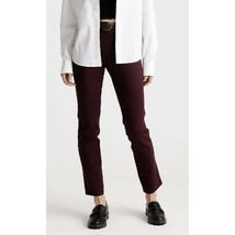 Quince Womens Ultra-Stretch Ponte Straight Leg Pant Pull On Burgundy L - $24.01
