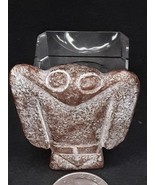Hongshan Red Brown Jade Nephrite Owl Toggle pendant figure - £540.17 GBP