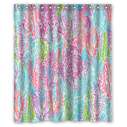 14 Pattern Lilly Pulitzer Custom Waterproof Polyester Shower Curtain 4 Size Item image 7