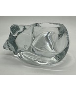 Indiana Glass Clear Glass Sleeping Cat Votive Tea Light Candle Holder - $14.84