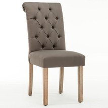 AC Pacific Natalie Contemporary Upholstered Dining Room Chair with, Ash Gray - £143.48 GBP