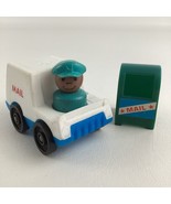 Fisher Price Little People Mail Truck Mailbox Mailman Wooden Figure Vint... - $29.41