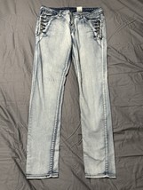 VIP Jeans Light Wash Skinny Denim Pants Button Accent Women’s 11/12 - $256.89 MXN