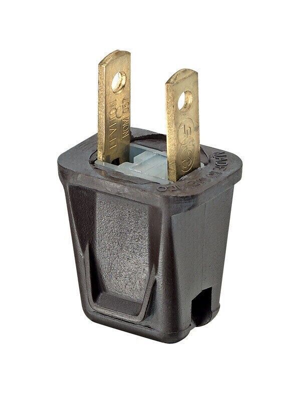 Leviton 00123-000 10A 125V 2-Pole 2-Wire 20 To 18 AWG Thermoplastic Plug... - $5.94
