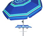AMMSUN 7ft Heavy Duty High Wind Beach Umbrella with sand anchor, Bult-in... - £76.39 GBP
