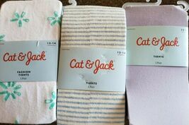 Three (3) Pair Cat &amp; Jack Brand Footed Tights ~ Girl's Size 12-14 NEW (30) - $30.00