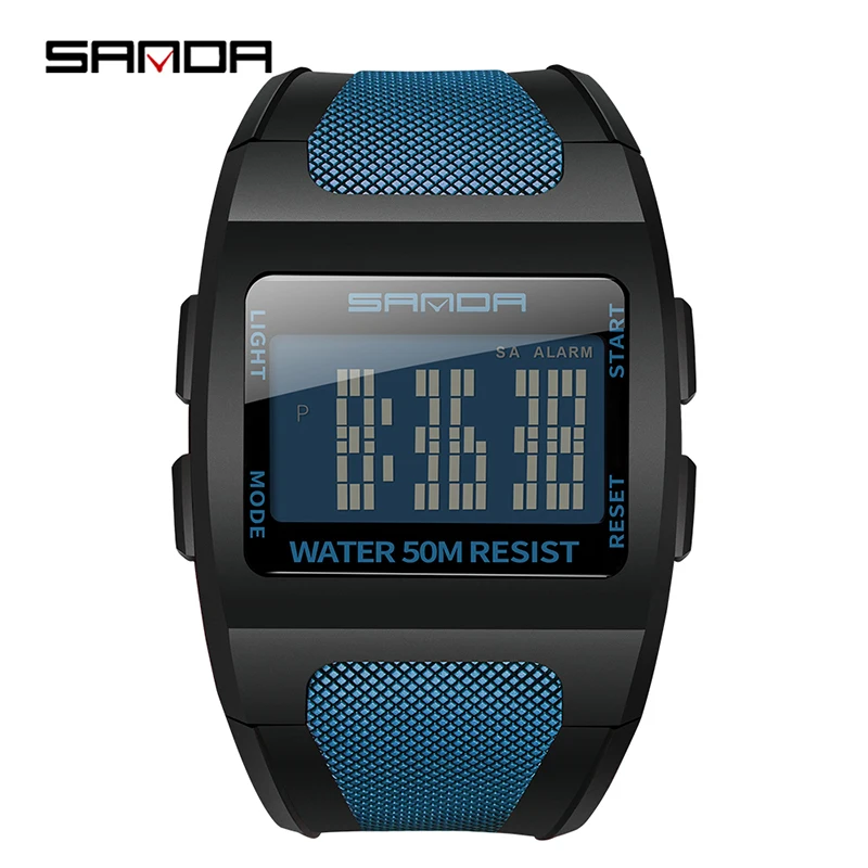 Men&#39;s Watch  LED Digital Display 30M Waterproof Alarm Clock  Electronic Wristwat - £79.32 GBP