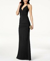 Emerald Sundae Juniors Lace-Back Banded Plunge Gown, Size XS - £23.36 GBP