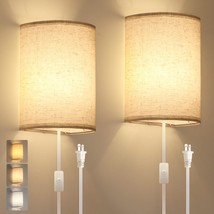 Plug In Wall Sconce, 3 Color Wall Sconces Set Of Two, Industrial Wall La... - $30.95