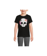 Wonder Nation Girls Halloween Skull Short Sleeves Tee Black Soot XS (4-5) - $26.38 CAD