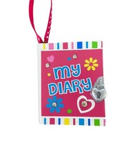 Pink Flower Power My Diary Ornament NWT by Midwest - £5.33 GBP