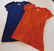 No Boundaries Lot of 2 Women&#39;s Short Sleeve Top T Shirt Size XS 1 Navy Blue 1 Ru - £14.15 GBP