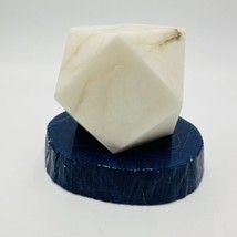 Alabaster Paperweight Hand Carved MCM Geometric Shape Italy Office Decor - $71.10