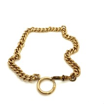 Antique Gold Filled Hallmarked W &amp; S R Heavy Chain T bar Pocket Chain Fob Charm - £128.15 GBP