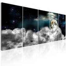 Tiptophomedecor Stretched Canvas Landscape Art - Moon In The Clouds 5 Piece - St - £115.89 GBP