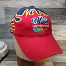 Vtg Dupont Motorsports Red Blue Hat Flames Nascar 24 Jeff Gordon Snapback Read - £9.49 GBP