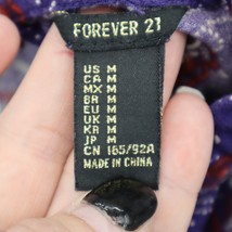 Forever 21 Dress Womens M Purple Long Sleeve Mock Neck Floral Pocket Button - £18.24 GBP