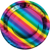 Creative Converting 335531 Party Plate, 8.75 Inches, Rainbow Foil - £37.21 GBP