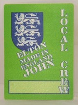 ELTON JOHN - VINTAGE ORIGINAL CONCERT TOUR CLOTH BACKSTAGE PASS - $10.00