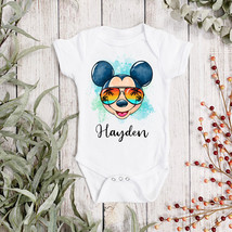 Mickey Mouse Holiday Personalised Baby Vest - Disney Baby Grow - Minnie Sleepsuit - £8.75 GBP
