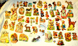 Vintage Children Animals Diecut Cutouts 65 Piece Lot Paper Flowers 1950s - £38.75 GBP