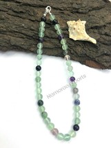Natural Multi Fluorite 8x8 mm Beads Stretch Necklace Adjustable AN-67 - £9.48 GBP