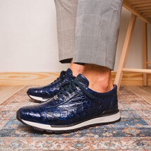 Marco Di Milano genuine caiman crocodile fashion sneaker Alonzo Navy image 9