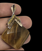 facted tiger eye sterling Silve pendant Signed Carl Art C^A &amp; sigal - £99.91 GBP