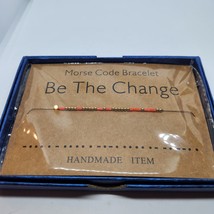 Be The Change Bracelet Morse Code Orange Gold Tone Adjustable - $11.88