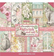 Stamperia Double-Sided Paper Pad 8&quot;X8&quot; 10/Pkg-Orchids &amp; Cats, 10 Designs... - $26.68