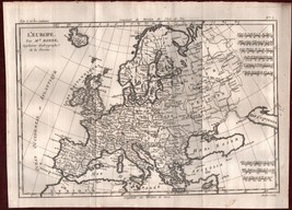 1787 L&#39;Europe Antique Map Rigobert Bonne Europe French Copperplate - £106.71 GBP