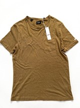 Hudson Kalf Linen Blend Pocket Tee Khaki ( S ) - $64.32