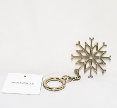 Snowflake Silver Tone Rhinestone Keychain 2 3/4&quot;  New Avon LLC Key Chain - £11.89 GBP