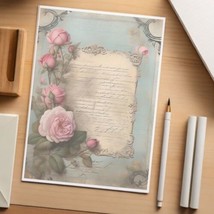 48  Sheets of  Decorative Stationery Paper for Letters , 8.5 x 11 - Roses#06701 - £19.75 GBP