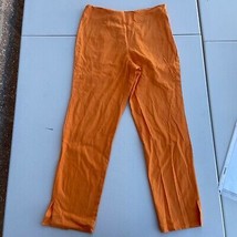 Leggiardo Pants Chinos Womens 6 Orange Cotton Stretch Straight Leg Made ... - $27.69