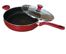 T-FAL ~ Red ~ 5 Qt. Jumbo Cooker Vented Lid ~ Non-Stick ~ Thermo-Spot Technology - £45.11 GBP