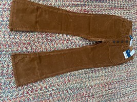 Girl's Old Flare, Button Fly High Rise, Stretch, Brown Corduroy Pants Size 12 - $24.31
